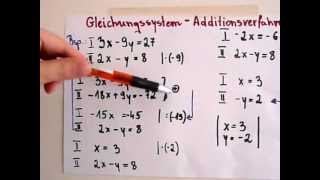 Lineares Gleichungssystem lösen  Additionsverfahren [upl. by Morie793]