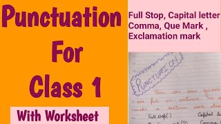 Punctuation class 1class 1 English GrammarPunctuation worksheetPunctuation Marks [upl. by Yerrot740]