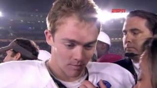 Colt McCoys Heartbreaking Postgame Interview  2010 BCS Championship [upl. by Epotimet]