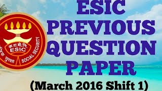 ESIC previous question papersnursing nursingofficer [upl. by Grof]