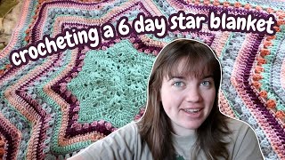 crocheting a 6 day star blanket pattern review  time tracking [upl. by Arianna]