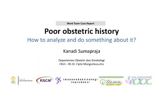 Poor obstetric history How to analyze and do something about it [upl. by Linette]