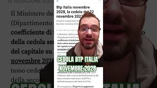 BTP ITALIA 2028  CEDOLA 22 novembre [upl. by Nnylg]