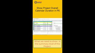 Show Project Overall Calendar Duration in P6 [upl. by Rillings]