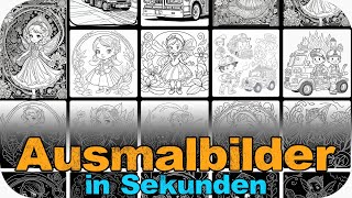 Ausmalbilder für Kinder selber erstellen  Kinder Malbuch mit KI  Tutorial deutsch [upl. by Sisi888]