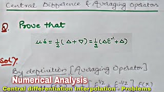 3 Central Differentiation Interpolation  problem 3 [upl. by Petracca]