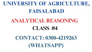 UAF MPhil amp PhD Test Preparation Class 4  UAF MPhil and PhD Admissions  Analytical reasoning [upl. by Elburt]