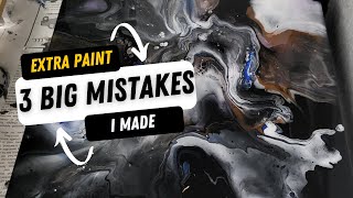 44 What to do with extra paint to many mistakes in one Video have to see this abstract fluidart [upl. by Enitselec227]