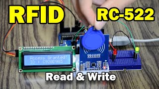 Arduino RFID sensor  read and write RFID RC522  LCD162 character  rfidrc522 [upl. by Nomihs654]