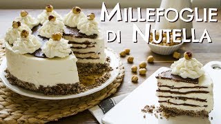 Torta Gelato Millefoglie Nutella e Panna  Ricetta Senza Cottura  55Winston55 [upl. by Chaing175]