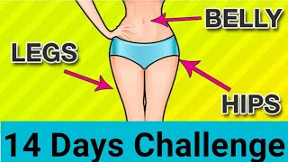 Easy full body workout at home for weight loss14 days LehBellyHip Challenge [upl. by Nandor]