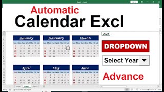 how to create a yearly calendar in excel using formulas  how Create interactive calendar in excel [upl. by Dehnel610]