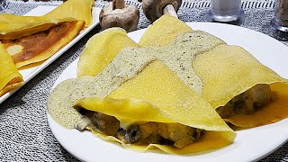 CREPES SALADOS pollo con champiñones recetas fáciles y rápidas [upl. by Ayanahs402]