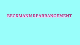 beckmann rearrangement [upl. by Michelsen]