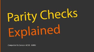 Parity Check and Parity Bits Error Detection [upl. by Errol]