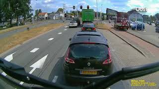 VIDEO chauffeur ziet geen uitweg en rijdt met kapotte remmen van Balkbrug naar Dedemsvaart [upl. by Chessa]