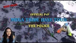 The Police Base Tour  Mega Tribe Survival  Official PvP Server  Ark Survival Evolved [upl. by Ibby]