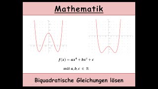 Biquadratische Gleichungen lösen  Nullstellen einer biquadratischen Funktion Substitution [upl. by Jann349]