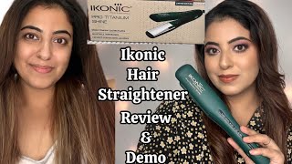 Ikonic Pro Titanium Shine Hair Straightener Review  professional hair tool  Titanium straightener [upl. by Christianna]