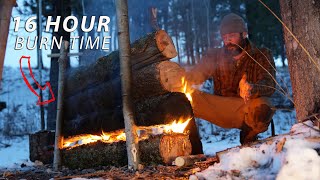 Discover the Secrets of the ALL NIGHT FIRE  Winter Bushcraft [upl. by Lyssa]