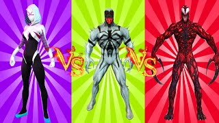 AMAZING  SUPERHEROES COLOR DANCE CHALLENGE Spider Man Girl vs AntiVenom vs Carnage [upl. by Nurav663]