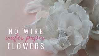 How to make no wire Wafer Paper Flowers  Florea Cakes [upl. by Irra173]