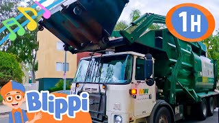 Blippis Garbage Truck Song  1 Hour of Educational Vehicle Songs For Kids [upl. by Uyr]