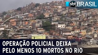 Operação no complexo de favelas da Penha deixa pelo menos 10 mortos  SBT Brasil 020823 [upl. by Errol]