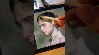 Painterly portrait on procreate shorts [upl. by Allehs17]