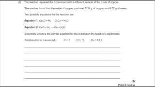 AQA GCSE Chemistry Quantitative Chemistry Q2 [upl. by Critta27]