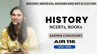 HISTORY Booklist for UPSC by Aashna Chaudhary AIR 116  NCERTs [upl. by Adis]