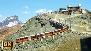 Gornergrat Bahn Zermatt The Most Scenic Train Ride in Switzerland 8K [upl. by Atipul732]