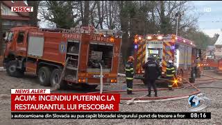 Incendiu la Taverna Racilor în Snagov Arde restaurantul lui Pescobar [upl. by Ahso]