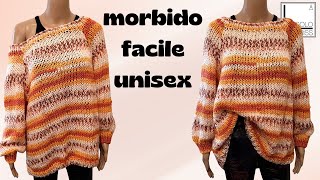 UNISEX E FACILE IL MORBIDO MAGLIONE AI FERRI quotTENDERLYquot [upl. by Anerat]