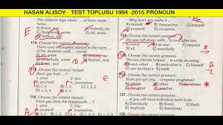 INGILIS DILI TEST TOPLUSU 1994 2015 THE PRONOUN 121 130 [upl. by Hailat]