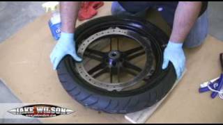 Tubeless Motorcycle Tire Change Tire Changing [upl. by Ainelec]