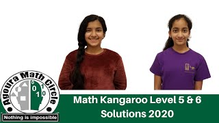 Math kangaroo 2020 level 5 amp 6 solutions presented by Kavya Sreeraj amp Navya Sreeraj [upl. by Pearla]