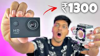 Cheapest ACTION CAMERA only ₹1300⚡️Unboxing and review 😱 [upl. by Euqinehs]