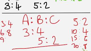 Combining two 2 part ratios into a single 3 part ratio [upl. by Apul]