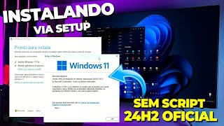 Windows 11 24H2 Leve Para todos  Instalação Rápida em QUALQUER PC VIA SETUP OFICIAL 3 CLIQUES [upl. by Cesya]