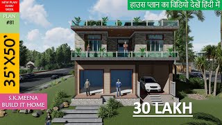 🏡Plan no 81 🏗 35x50 house plan I 3BHK House plan I 2 Shop House plan buildithome [upl. by Yrrol904]