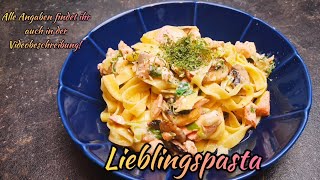 LACHS PASTA mit Sahnesoße Lachsnudeln [upl. by Manoop]