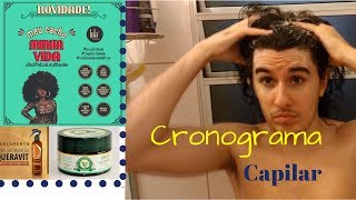 Meu cronograma capilar COMPLETO  Cabelo longo masculino [upl. by Ardnoek]