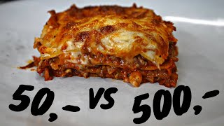 50kr VS 500kr LASAGNE  Billig VS dyr [upl. by Mersey705]