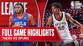 76ERS vs SPURS  NBA SUMMER LEAGUE  FULL GAME HIGHLIGHTS [upl. by Anauq]