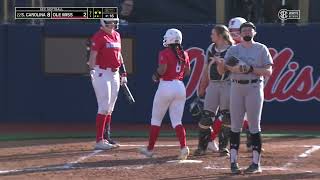 HIGHLIGHTS  Ole Miss Softball vs South Carolina 3  8 Game 2  033024 [upl. by Ylac]