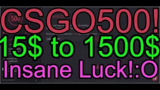 CSGO Gambling  CSGO500 from 15 to 1500 Insane profit [upl. by Halverson]