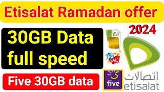 Etisalat Ramadan offer free Data  how to activate etisalat Ramadan offer 30GB [upl. by Caswell]