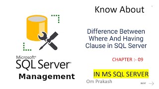 Difference Between Where And Having Clause in SQL Server [upl. by Enoitna351]