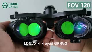 Lindu Optics LDNV014 4 eye GPNVG 18 plus better than l3 eotech ground panoramic night vision goggles [upl. by Bergwall9]